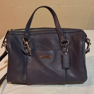Coach Gray/bluish Leather Satchel